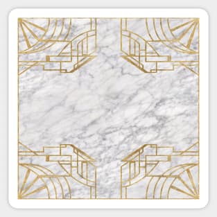 Elegant Marble - Art Deco Blanc Sticker